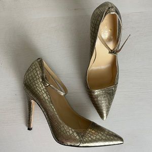 Kate Spade Gold Snakeskin Heels